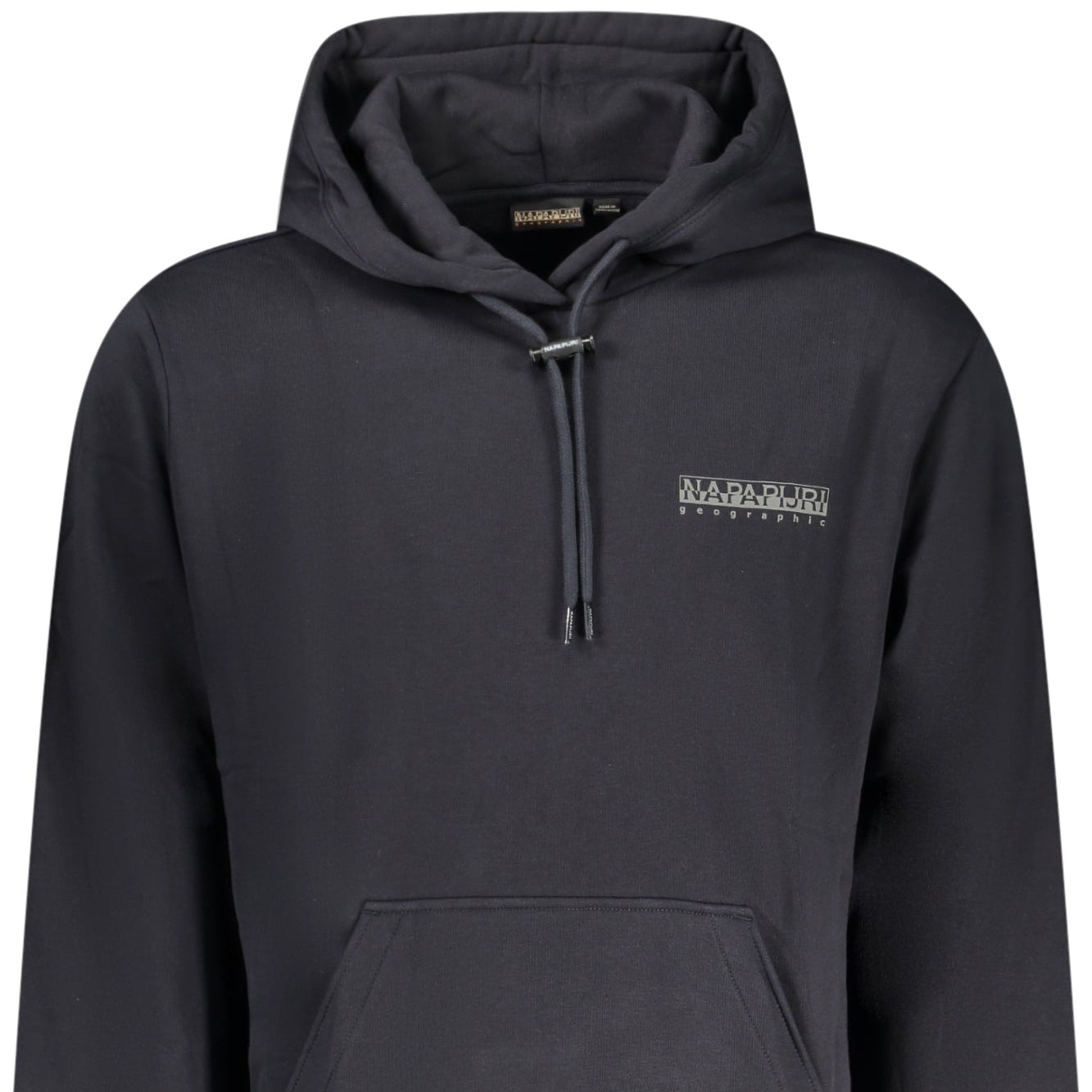 Napapijri Men's Black Hooded Sweatshirt: Loose Fit, Central Pocket, Iconic Logo